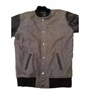 Reason Clothing Wool & Leather Varsity Jacket L
